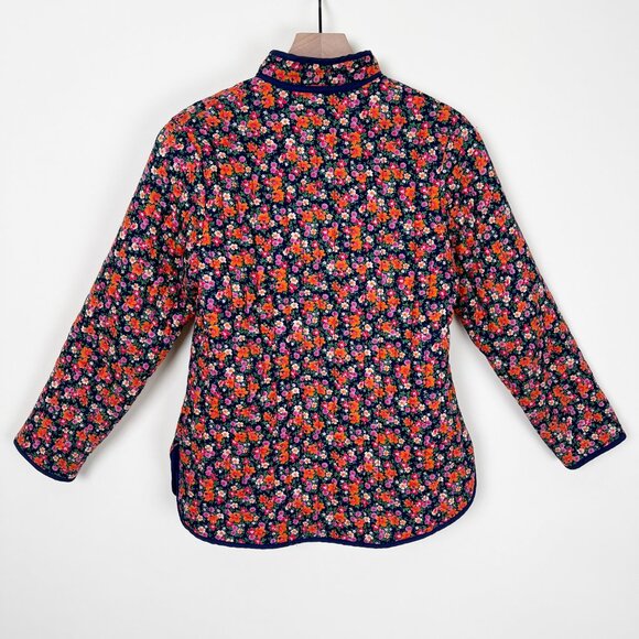 Vintage Quilted Floral Print Toggle Duffle Pea Coat Barn Puffer Jacket 60s 70s - Picture 10 of 11